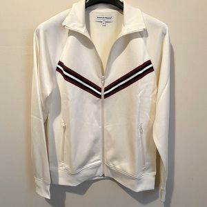 American Apparel track jacket NEW white red blue M